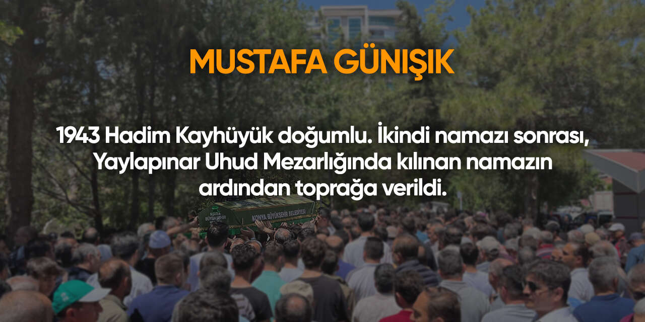 Konya'da bugün vefat edenler | 20 Nisan 2026 2